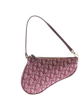 Dior Trotter Saddleback Mini Handbag Pouch Bordeaux Wine Red Leather Gold